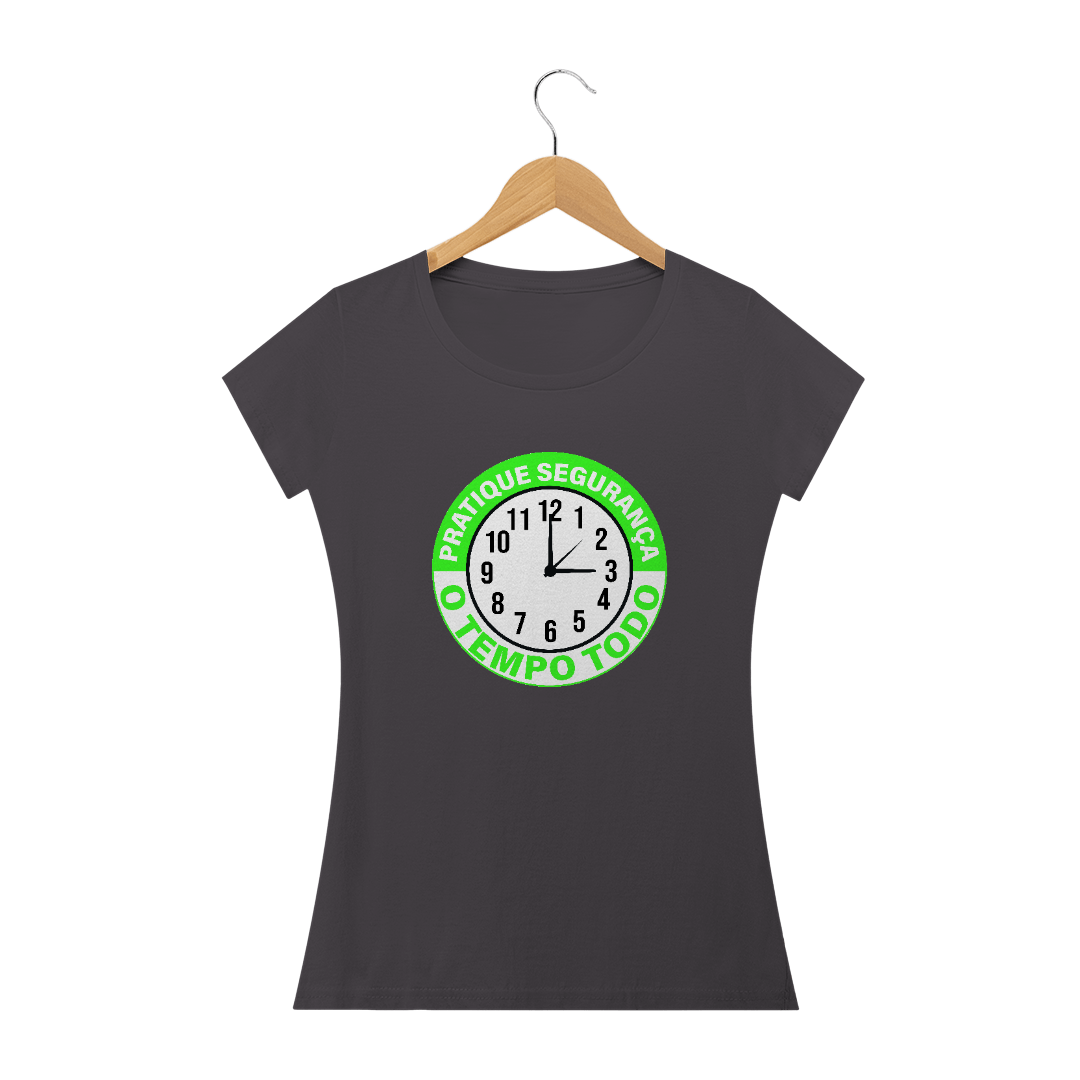 Nome do produto  CAMISETA FEMININA: Relógio da Segurança