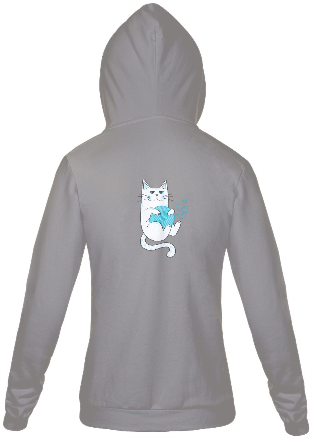 Nome do produto  Moletom Masculino com capuz | Gatinho Artesão Azul