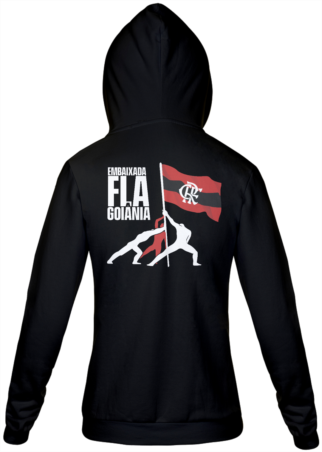 Nome do produto  Casaco Moleton Feminino Preto da Embaixada Fla-Goiânia