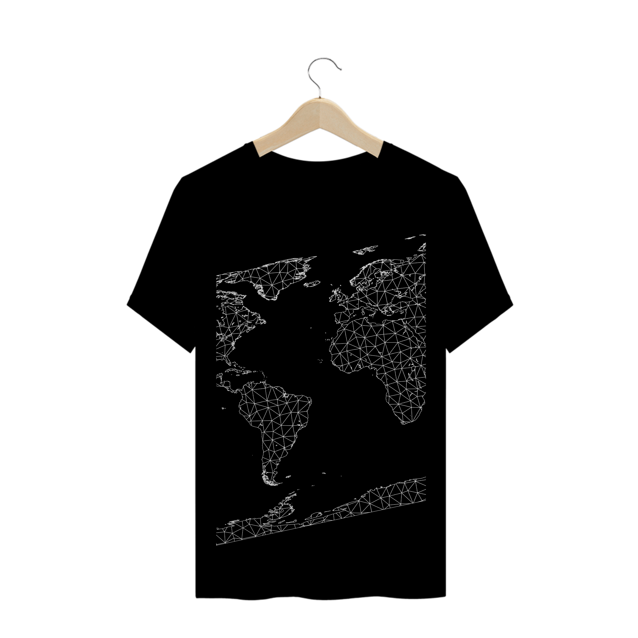 Nome do produto  CAMISETA MASC. MAPA MUNDI POLIGONAL