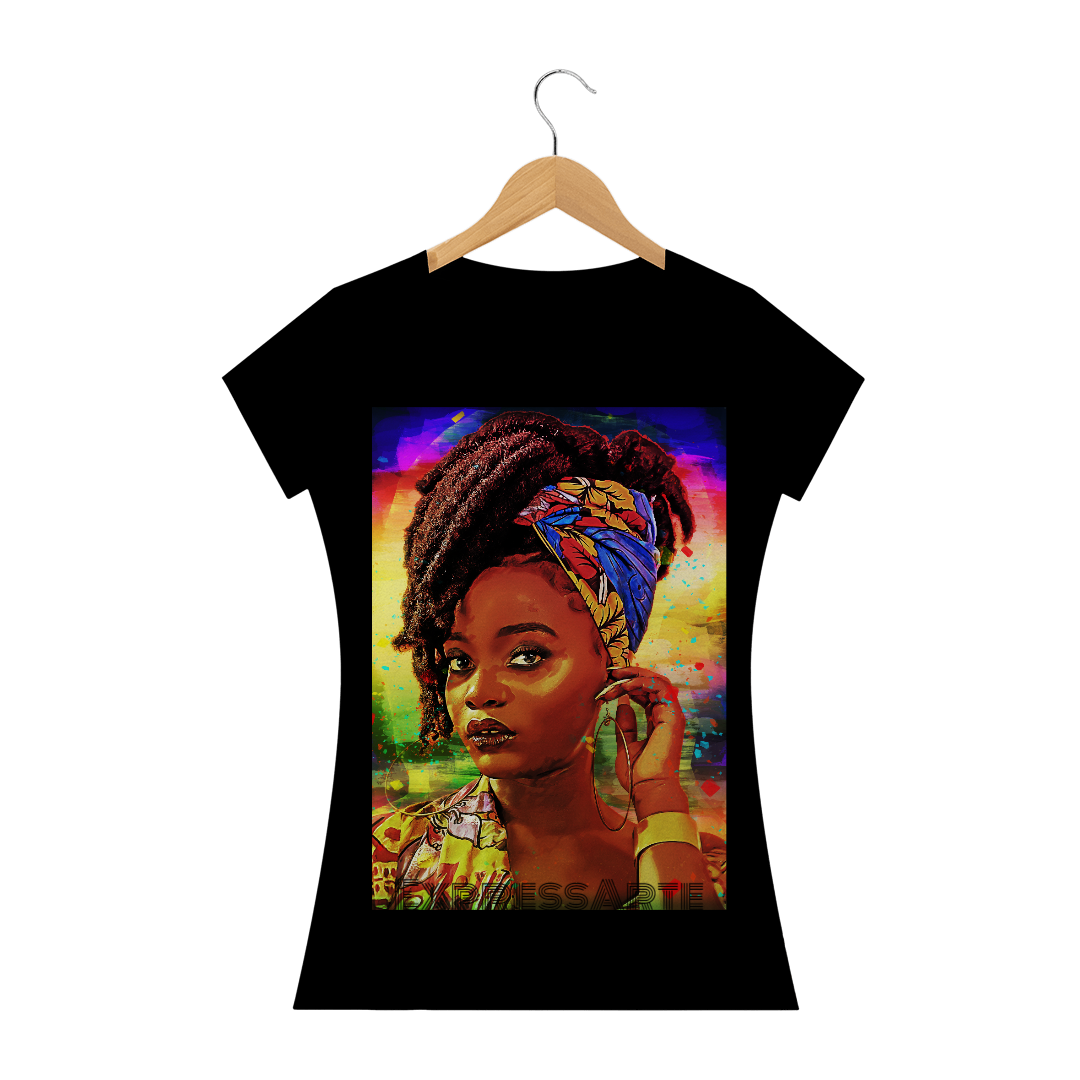 Nome do produto  Camiseta Baby long Negra com Dread - ExpressArte
