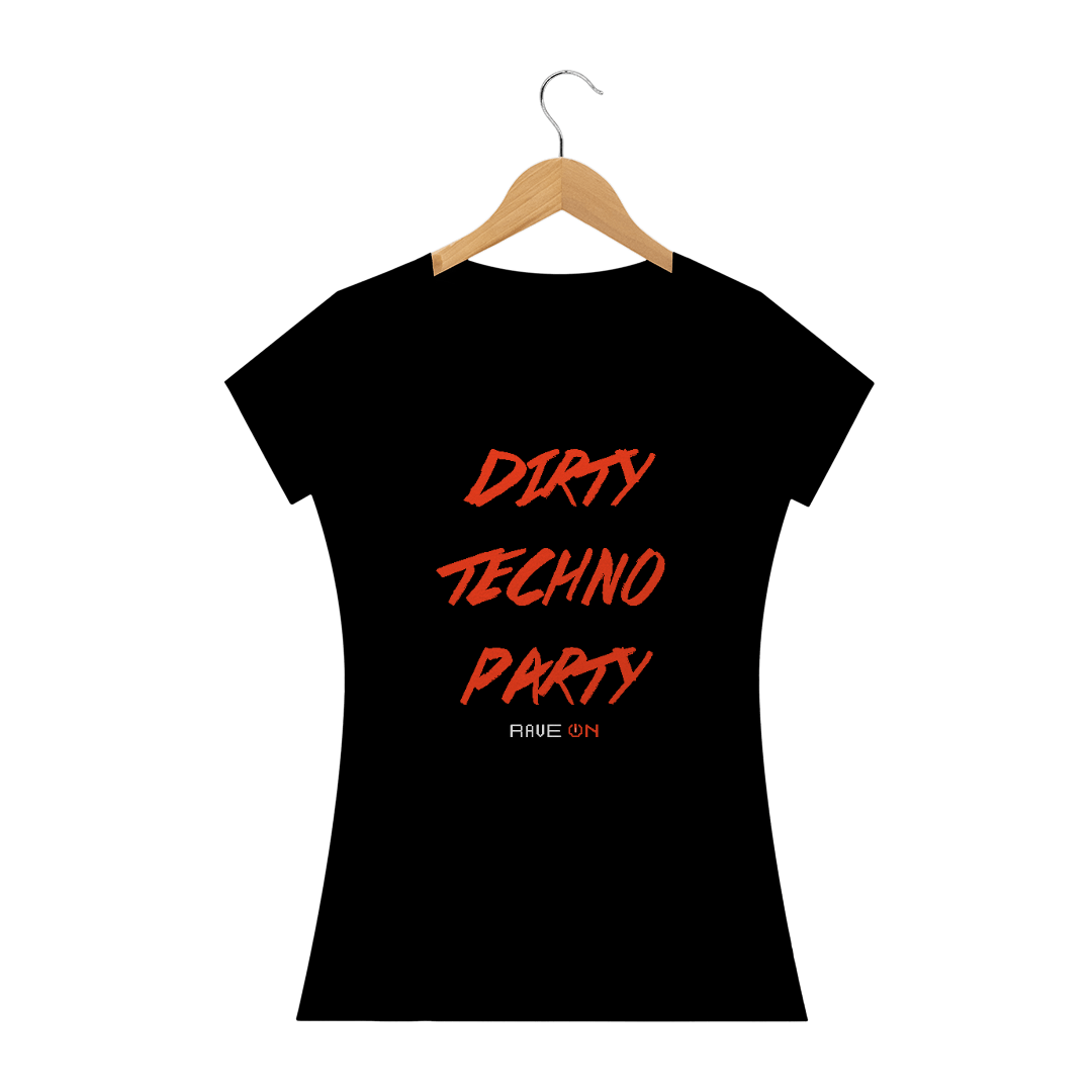 Nome do produto  Baby look Dirty Techno Party Laranja - Rave ON