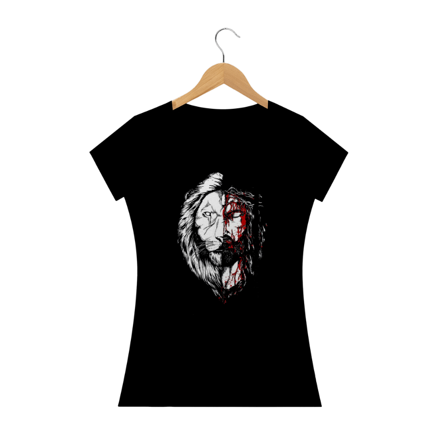Nome do produto  Camiseta - O Cordeiro é o Leão 2 (FEMININA)