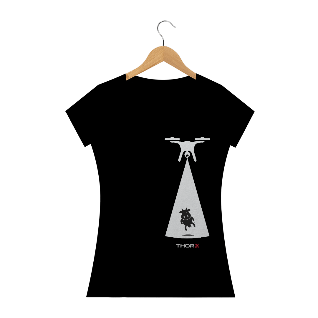 Nome do produto  CAMISETA ABDUÇÃO ALIENÍGENA PRETA FEMININA
