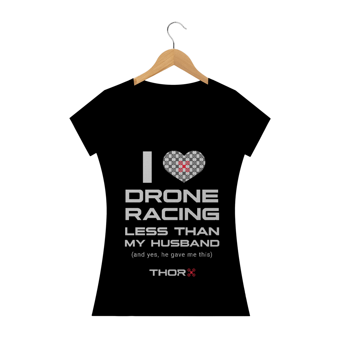 Nome do produto  CAMISETA DRONE RACING PRETA FEMININA 