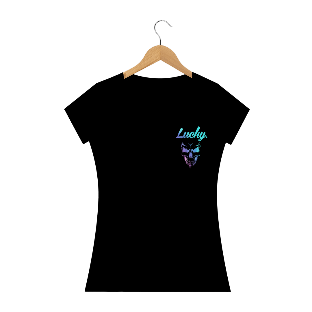 Nome do produto  camiseta feminina Lucky. black