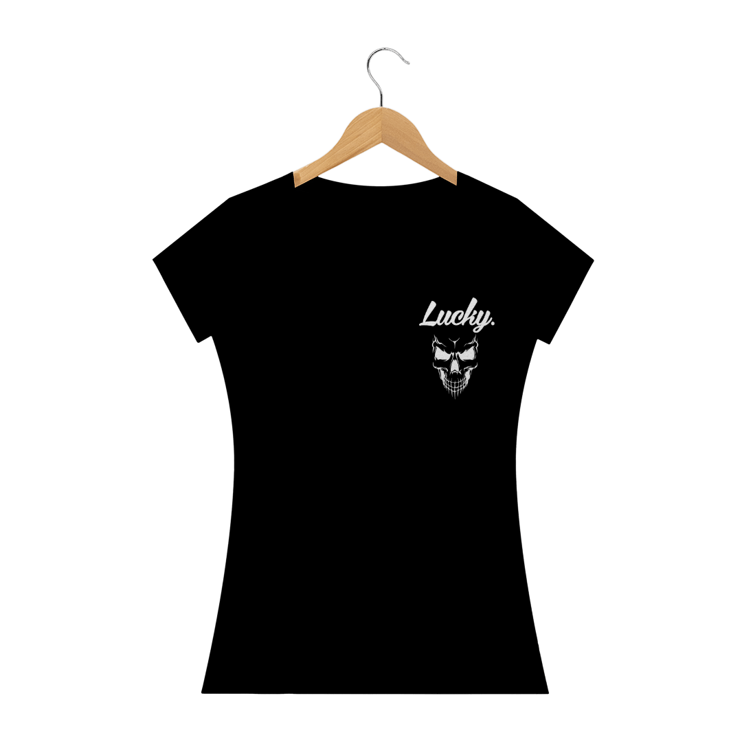 Nome do produto  camiseta feminina Lucky. b/w