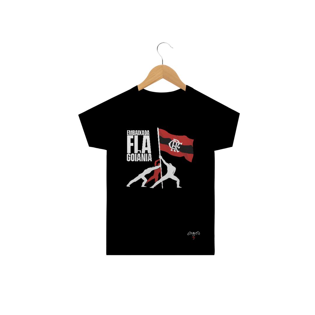 Nome do produto  T-shirt Infantil Preta da Embaixada Fla-Goiânia