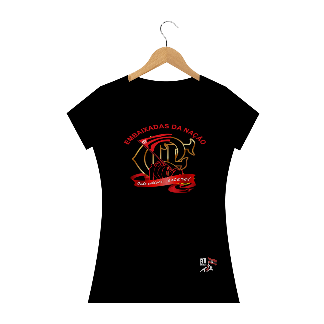 Nome do produto  T-shirt Feminina Preta Embaixadas da Nação