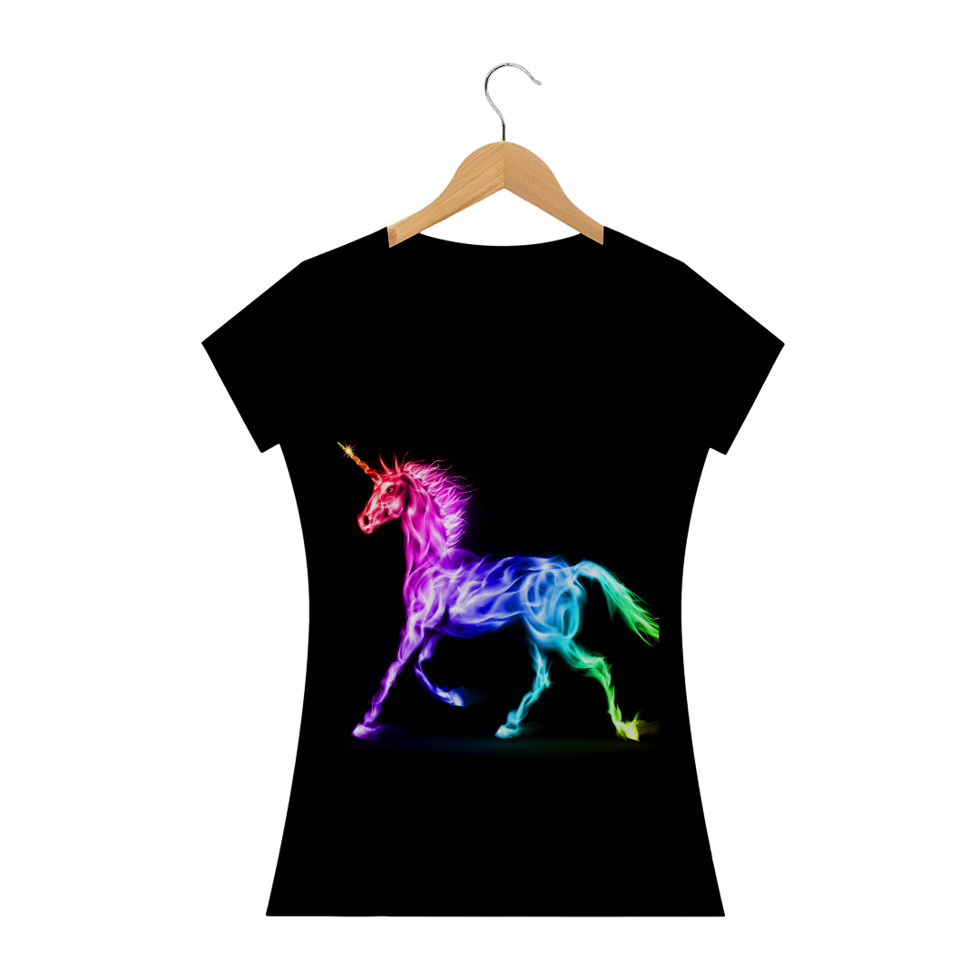 Nome do produto  camiseta feminina unicórnio neon