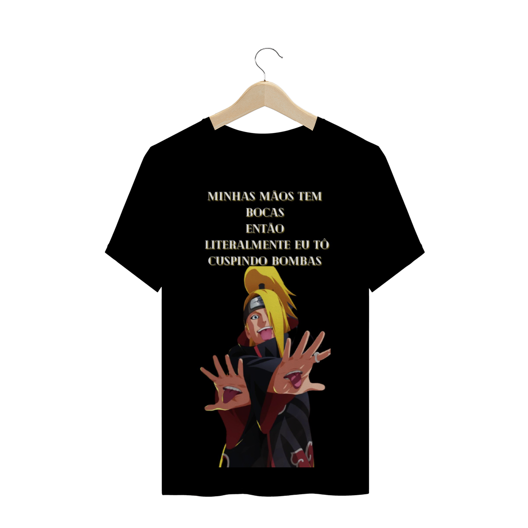 Nome do produto  CAMISA DEIDARA - MINHAS MÃOS TEM BOCAS (PRETA)