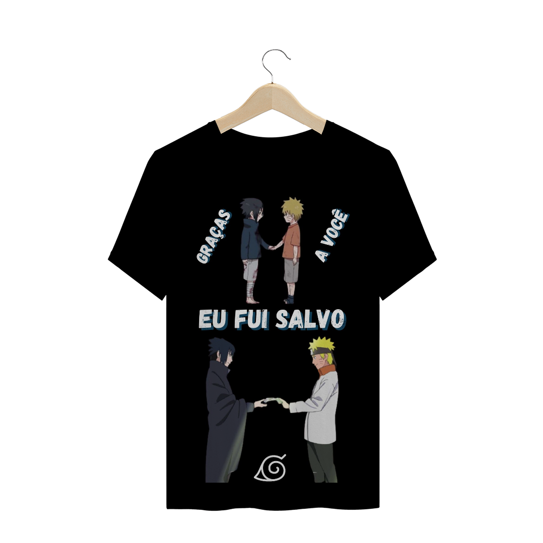 Nome do produto  CAMISA NARUTO E SASUKE - EU FUI SALVO (PRETA)
