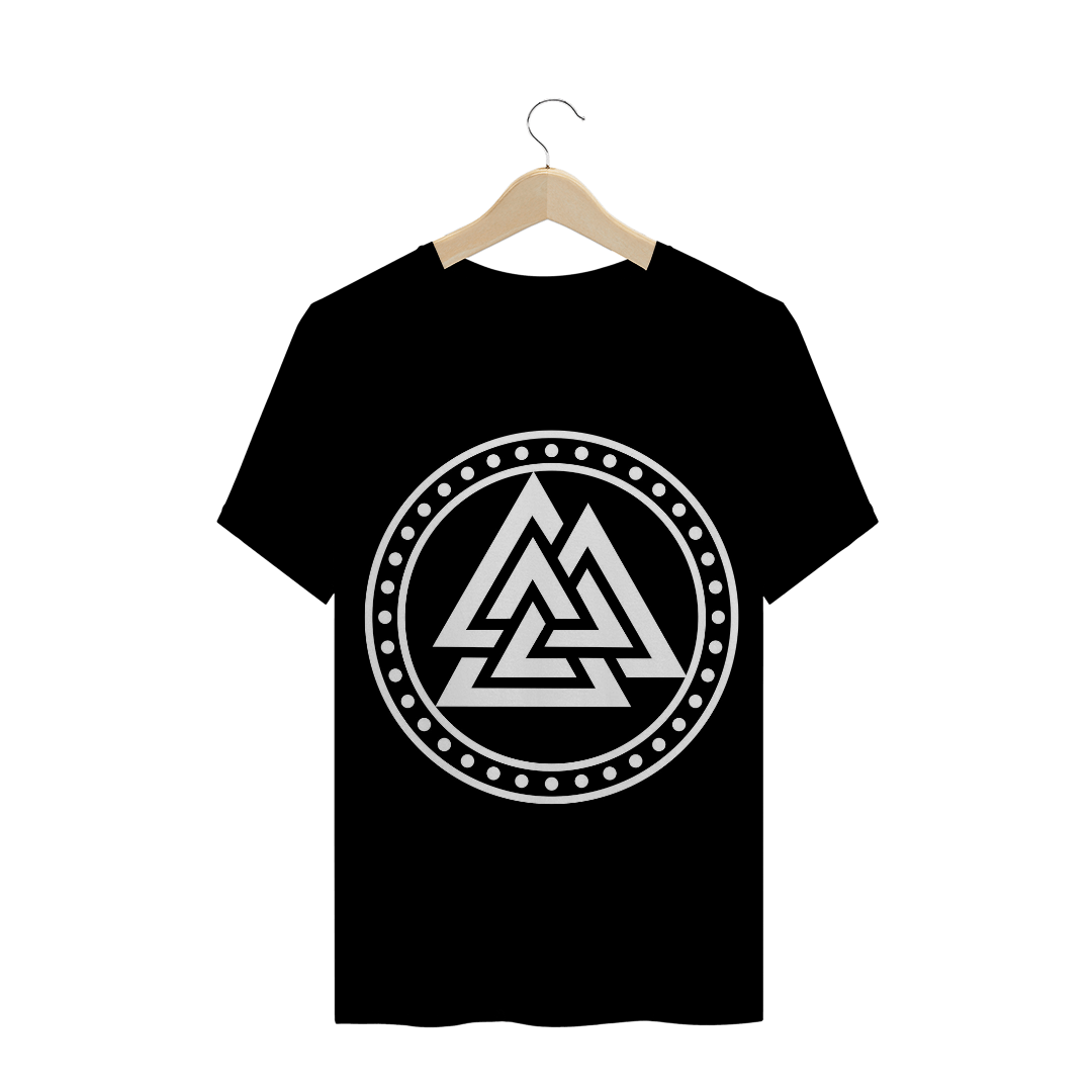 T-SHIRT QUALITY Valknut símbolo branco