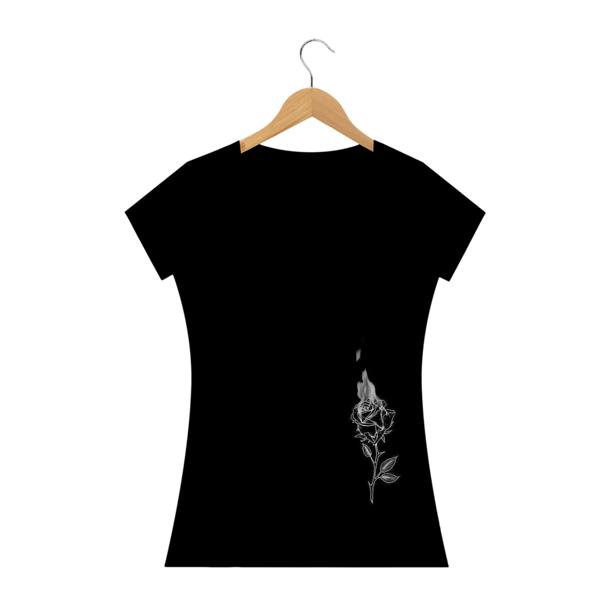 Camiseta Feminina Preta - Flor