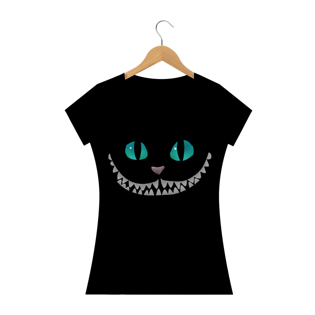 Nome do produto  Baby look Gato de Cheshire Alice no País das Maravilhas
