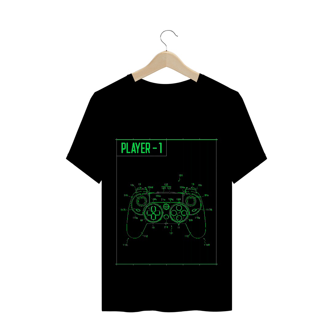 Nome do produto  Camiseta Player 1 Controle Numeros