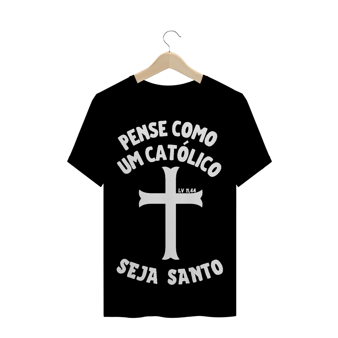 Nome do produto  T-Shirt Plus Size Seja Santo Branco