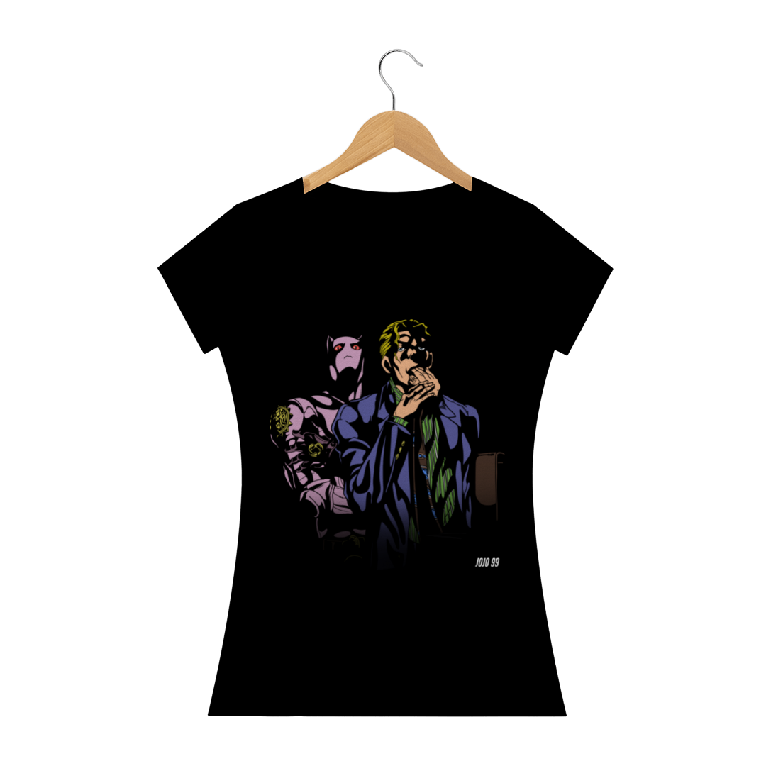 Nome do produto  Camiseta Feminina Yoshikage Kira e Killer Queen - JoJo's Bizarre Adventure Part 4: Diamond Is Unbreakable