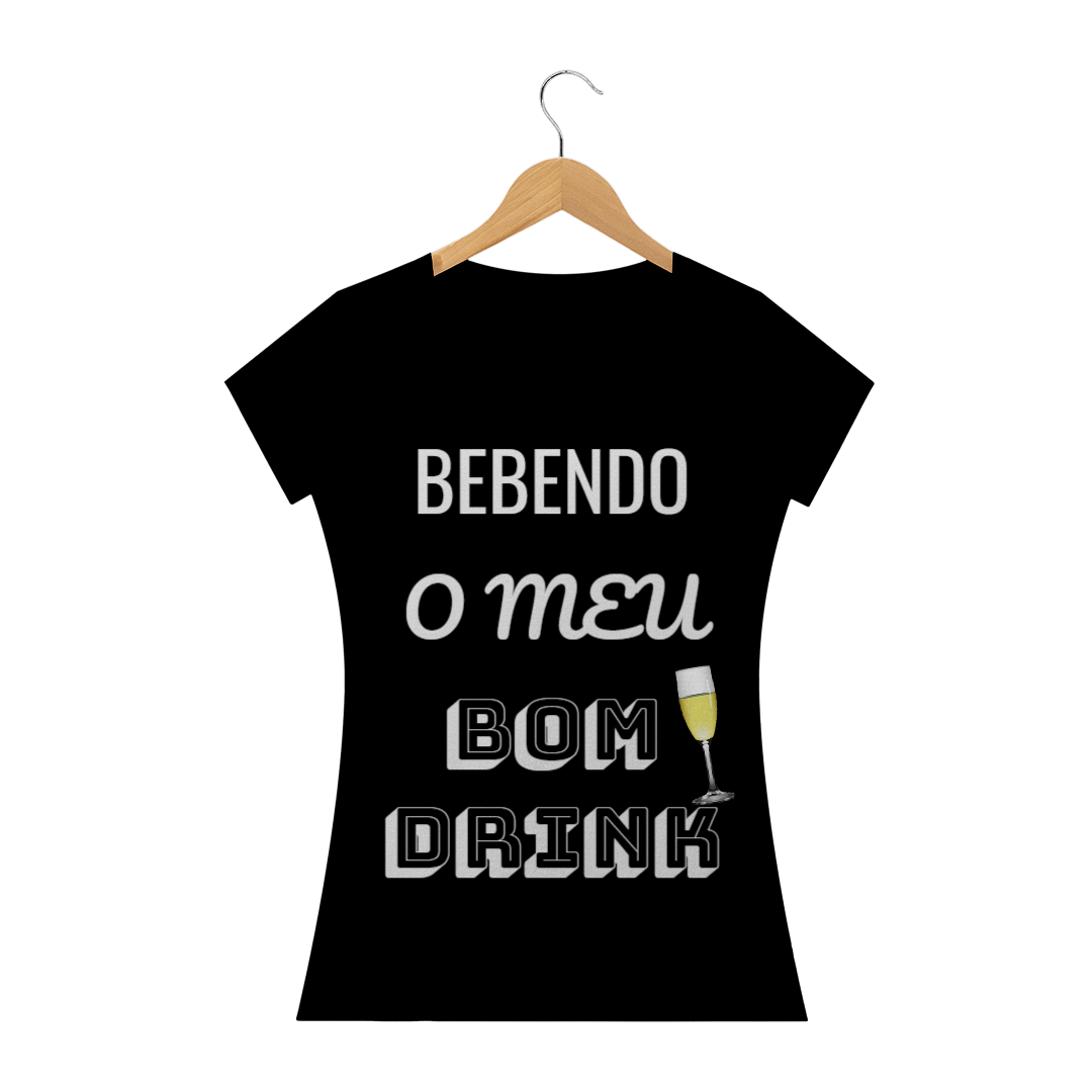 T-Shirt Baby Long Bebendo meu bom drink - Colorida