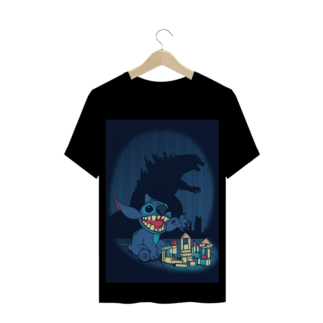 Nome do produto  camiseta masculina Stitch - Godzilla