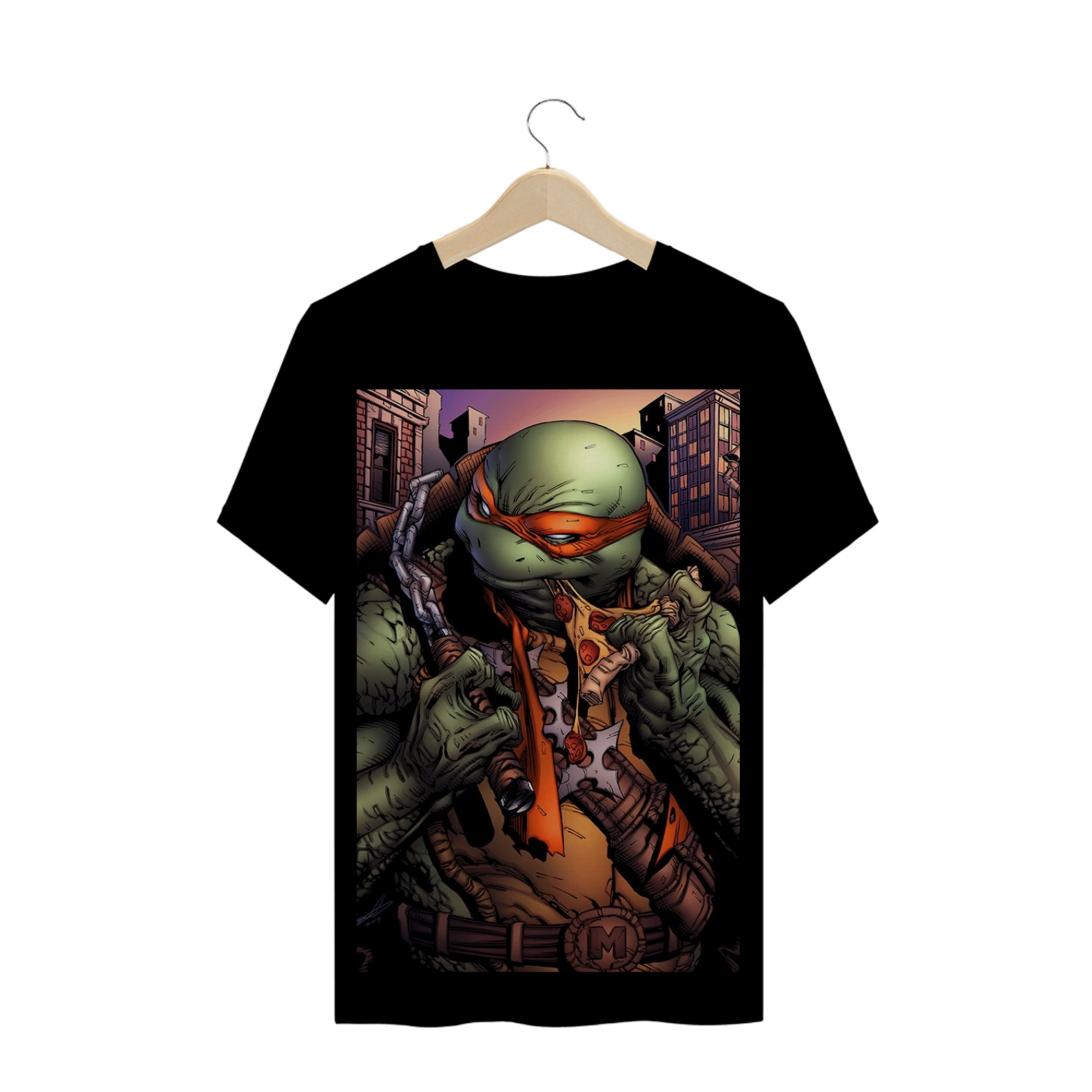 Nome do produto  camiseta masculina Tartarugas ninja - Michelangelo