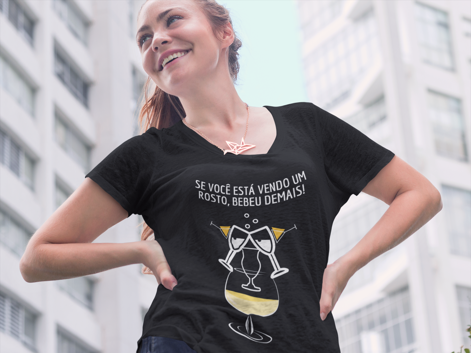 Camiseta Prime - Bebeu demais - Cor preta