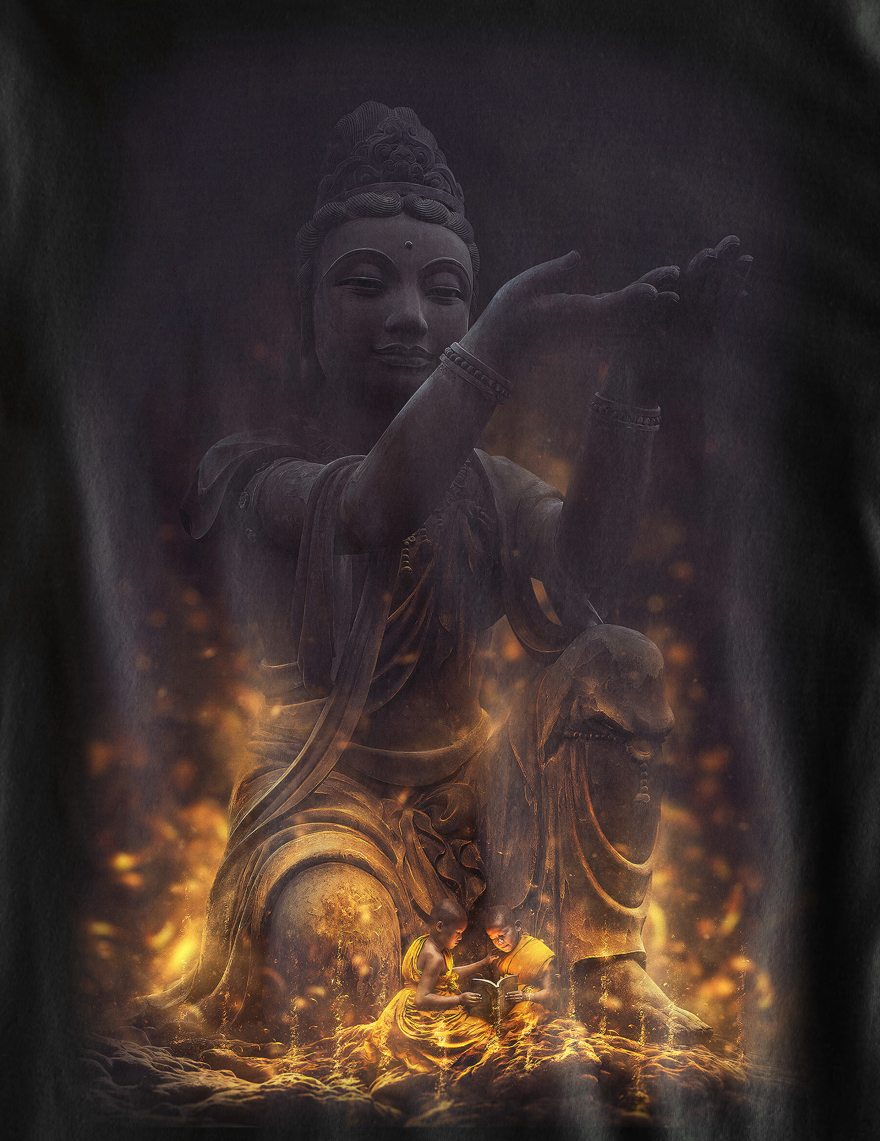 Nome do produto  Camiseta Buda e os Monges - (unissex)