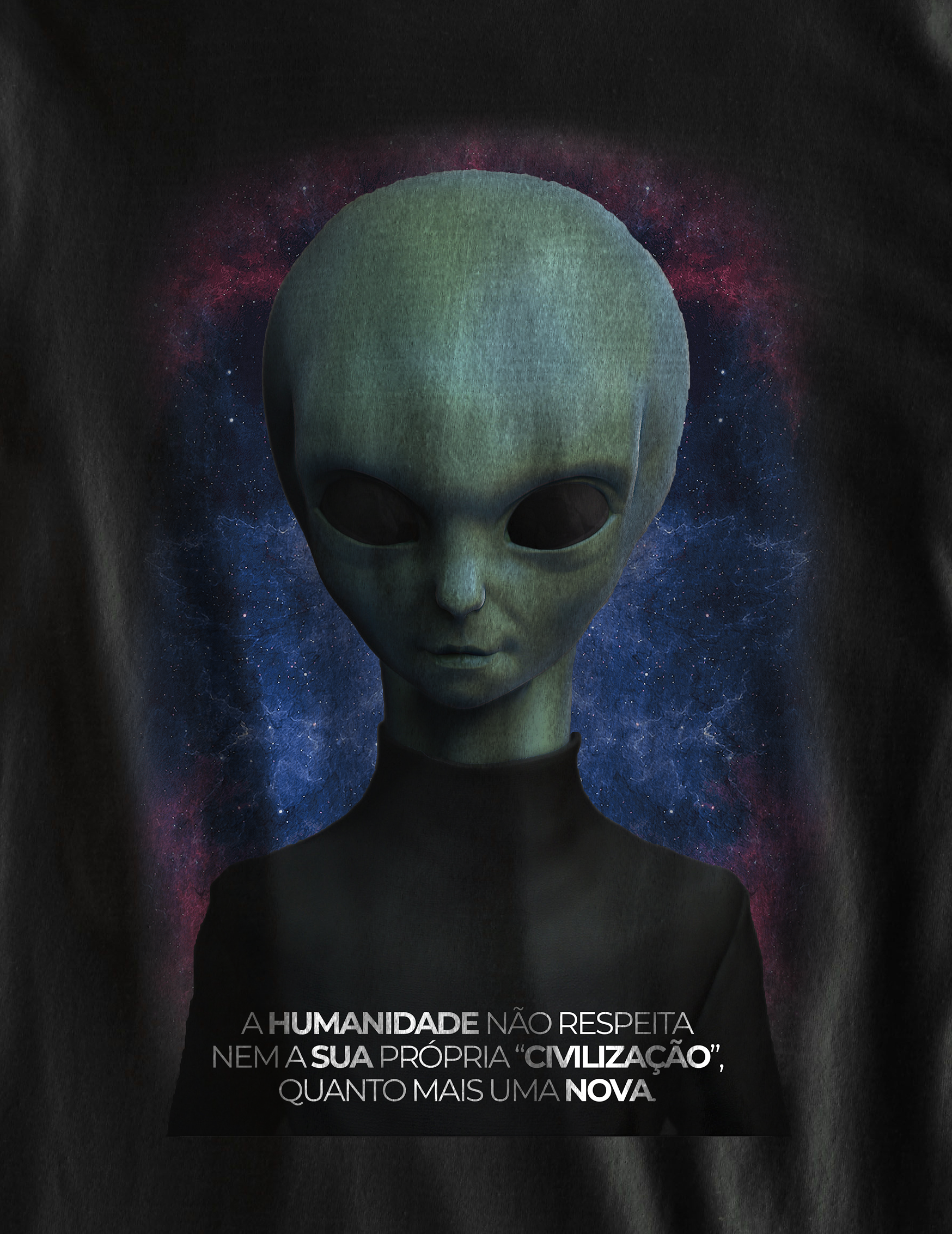Nome do produto  Camiseta Alien e a Civilização