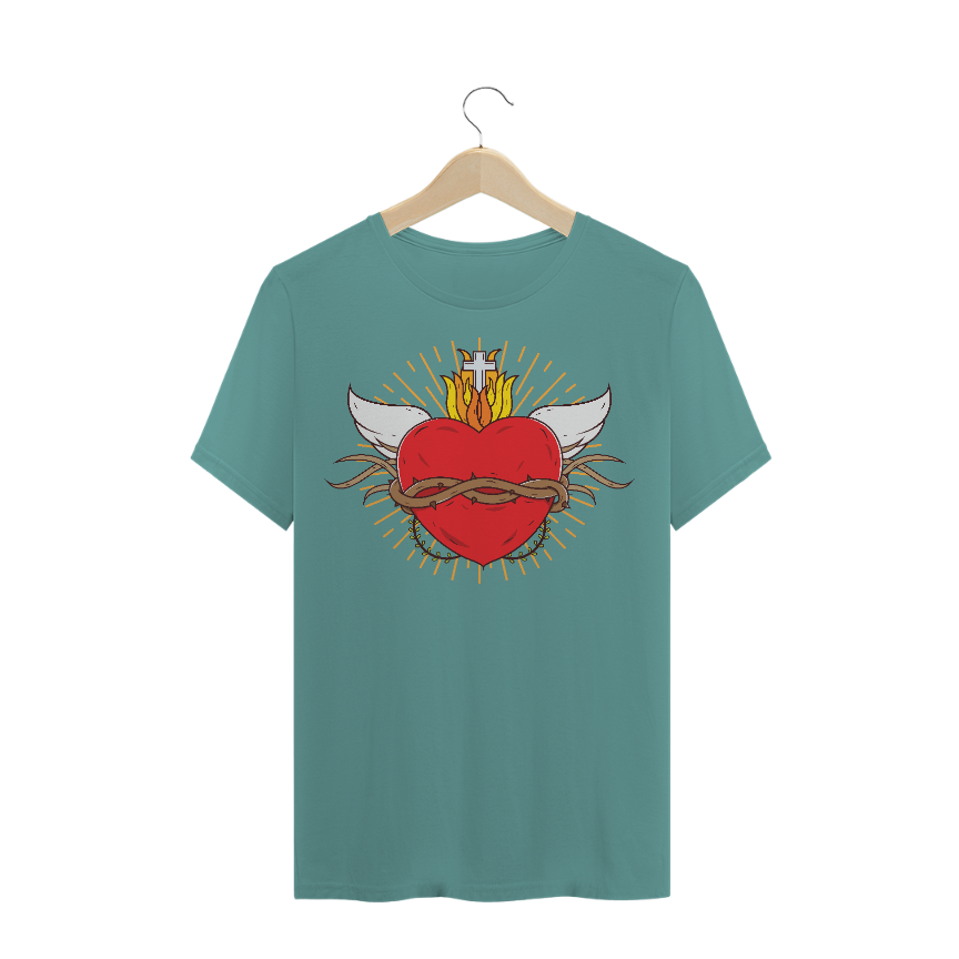 Nome do produto  Camiseta Estonada - Sagrado Coração de jesus