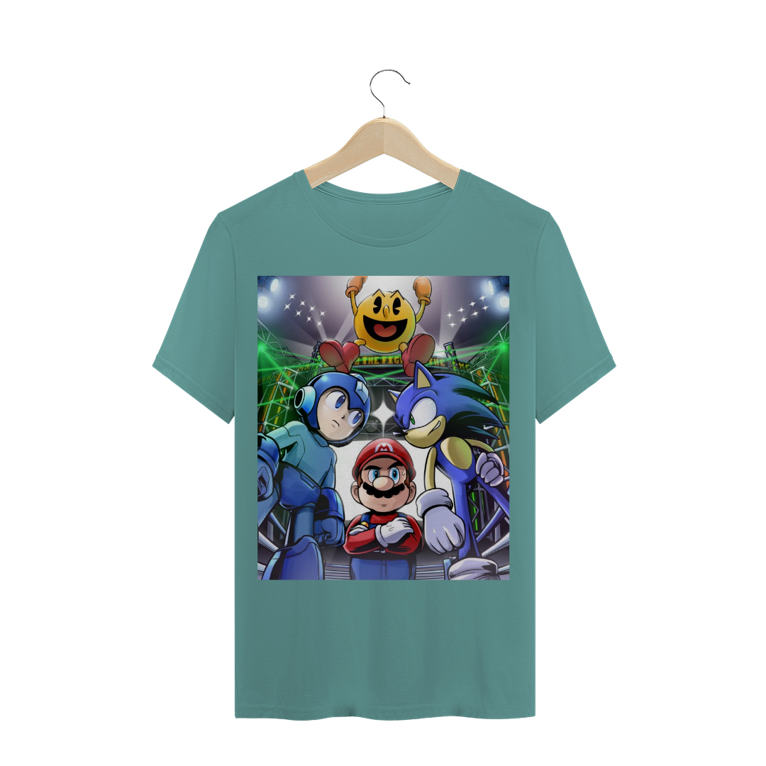 Nome do produto  camiseta big fight mario sonic mega man