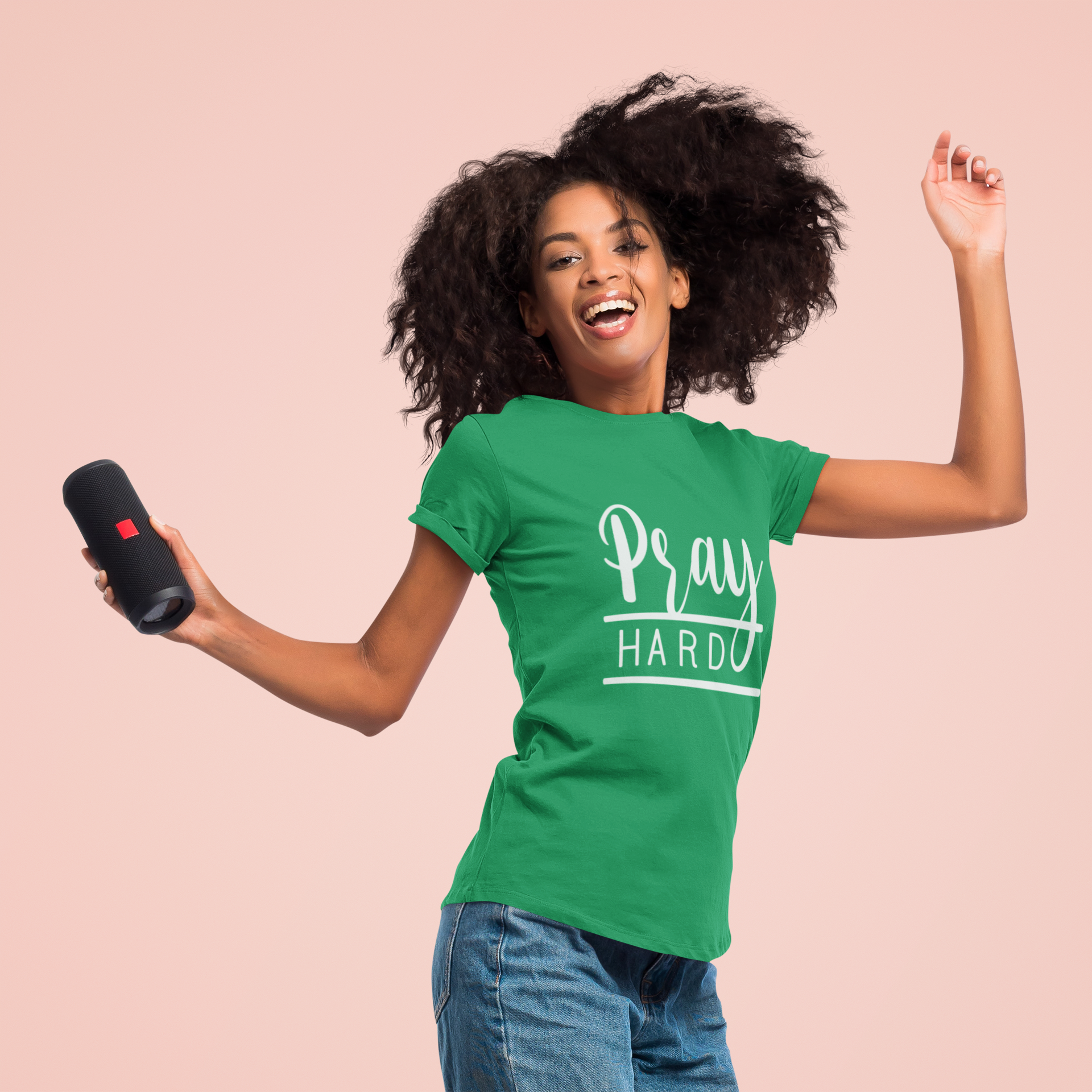 Nome do produto  Camiseta Feminina Cristã Pray Hard