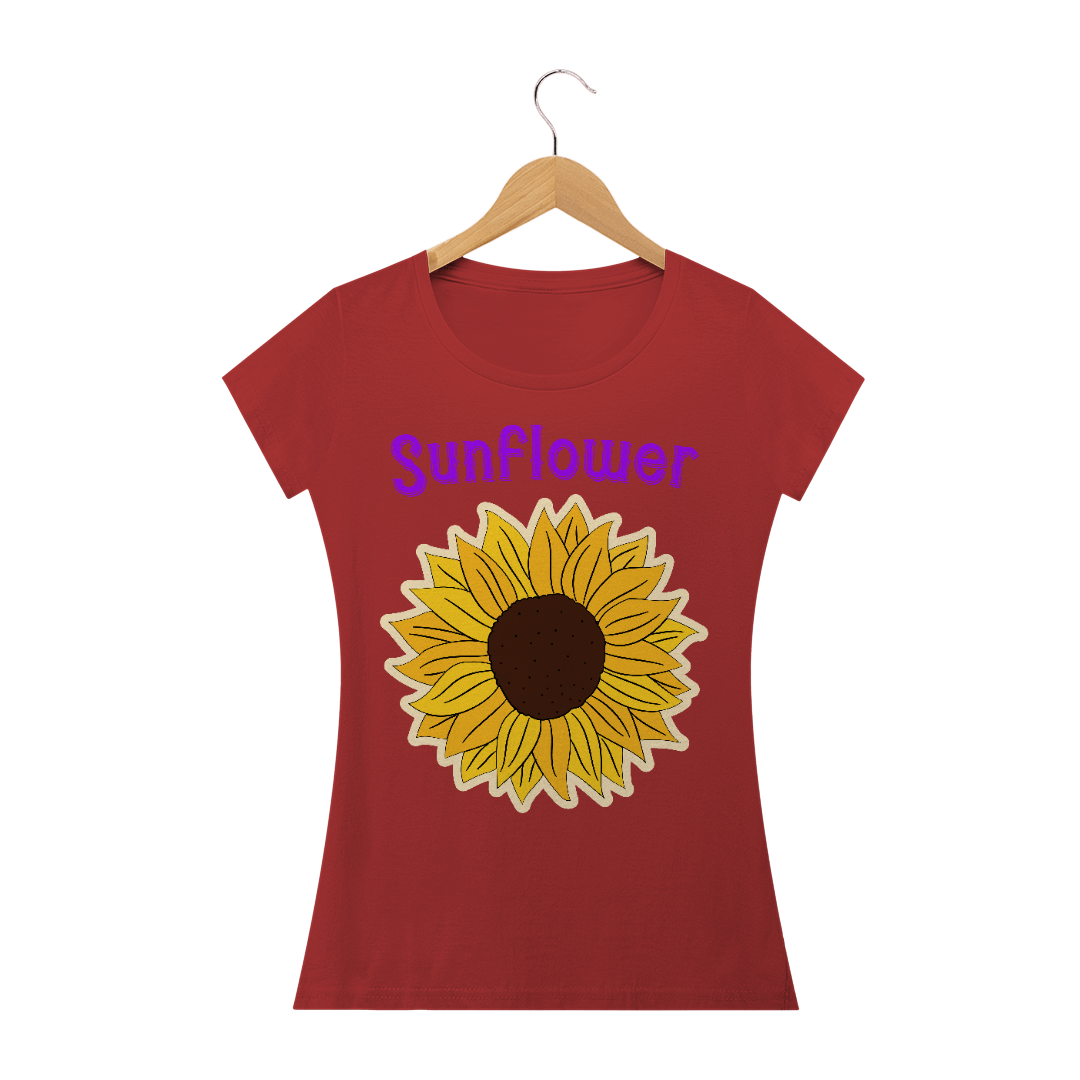 Nome do produto  Camiseta Sun Flower Estonada Baby Long