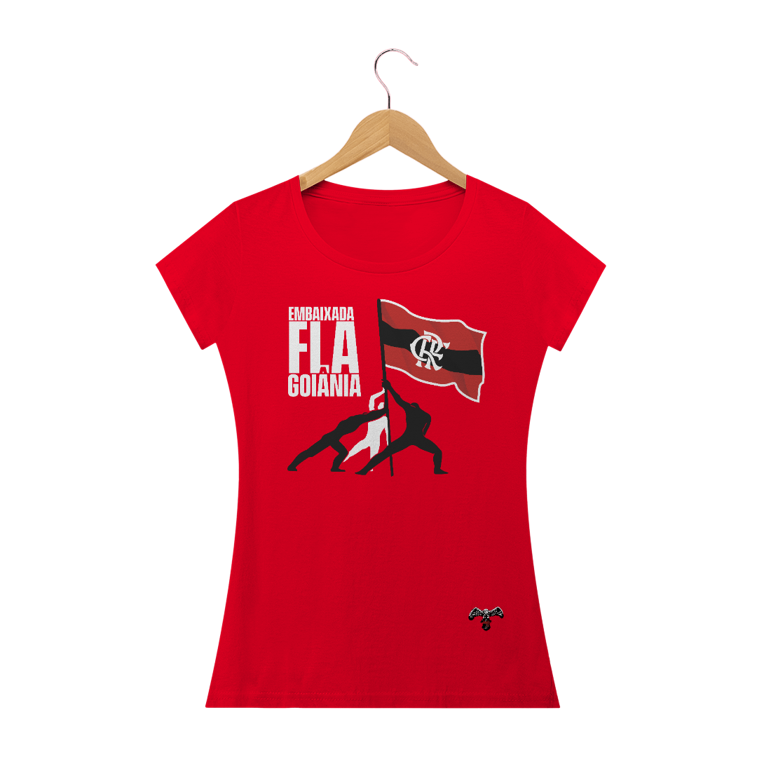 Nome do produto  T-shirt Feminina Vermelha da Embaixada Fla-Goiânia