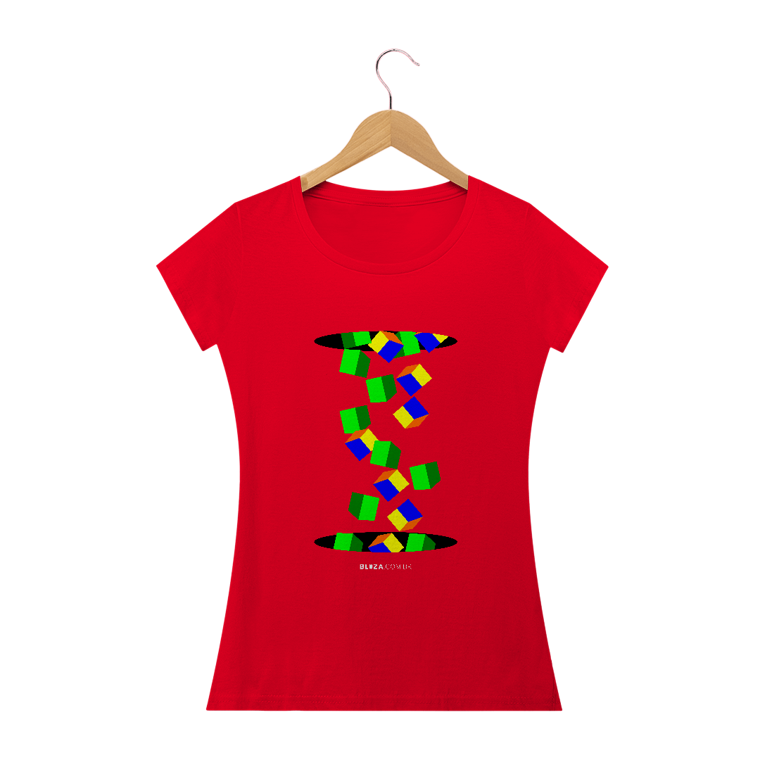 Nome do produto  Cubos Caindo, Camiseta Feminina, Bluza.com.br