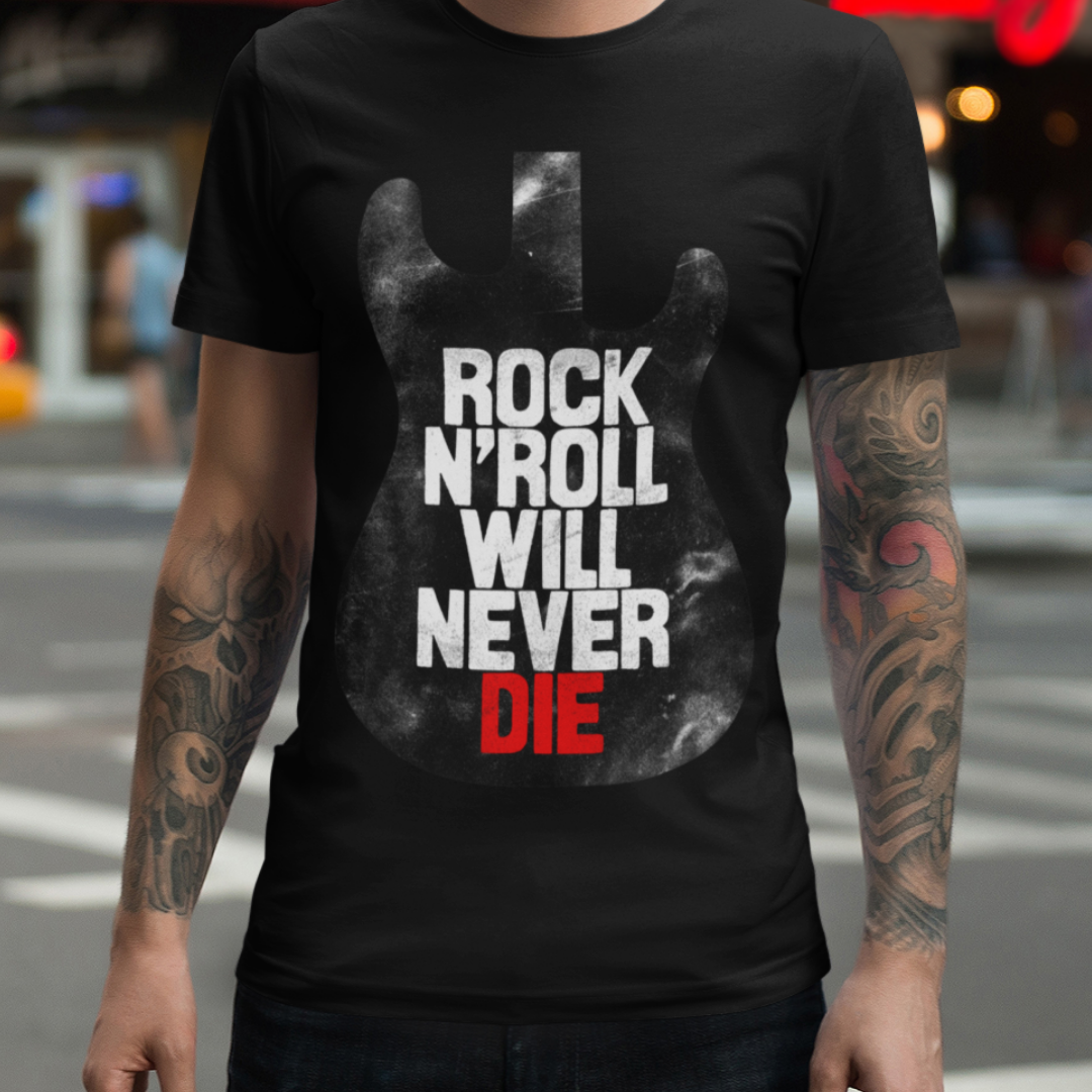 Camiseta Rock n Roll Will Never Die