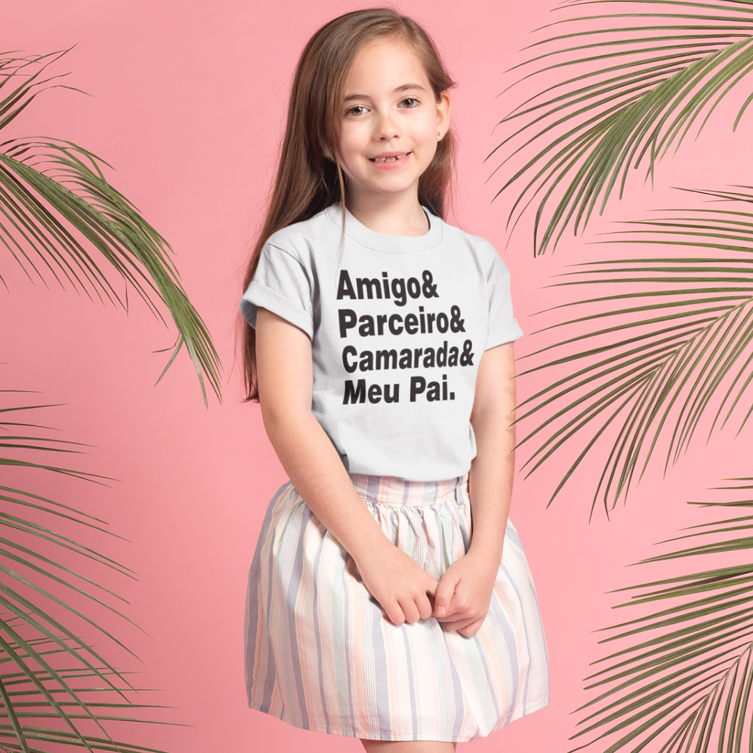 T-shirt  Infantil Amigo Parceiro Camarada Meu Pai