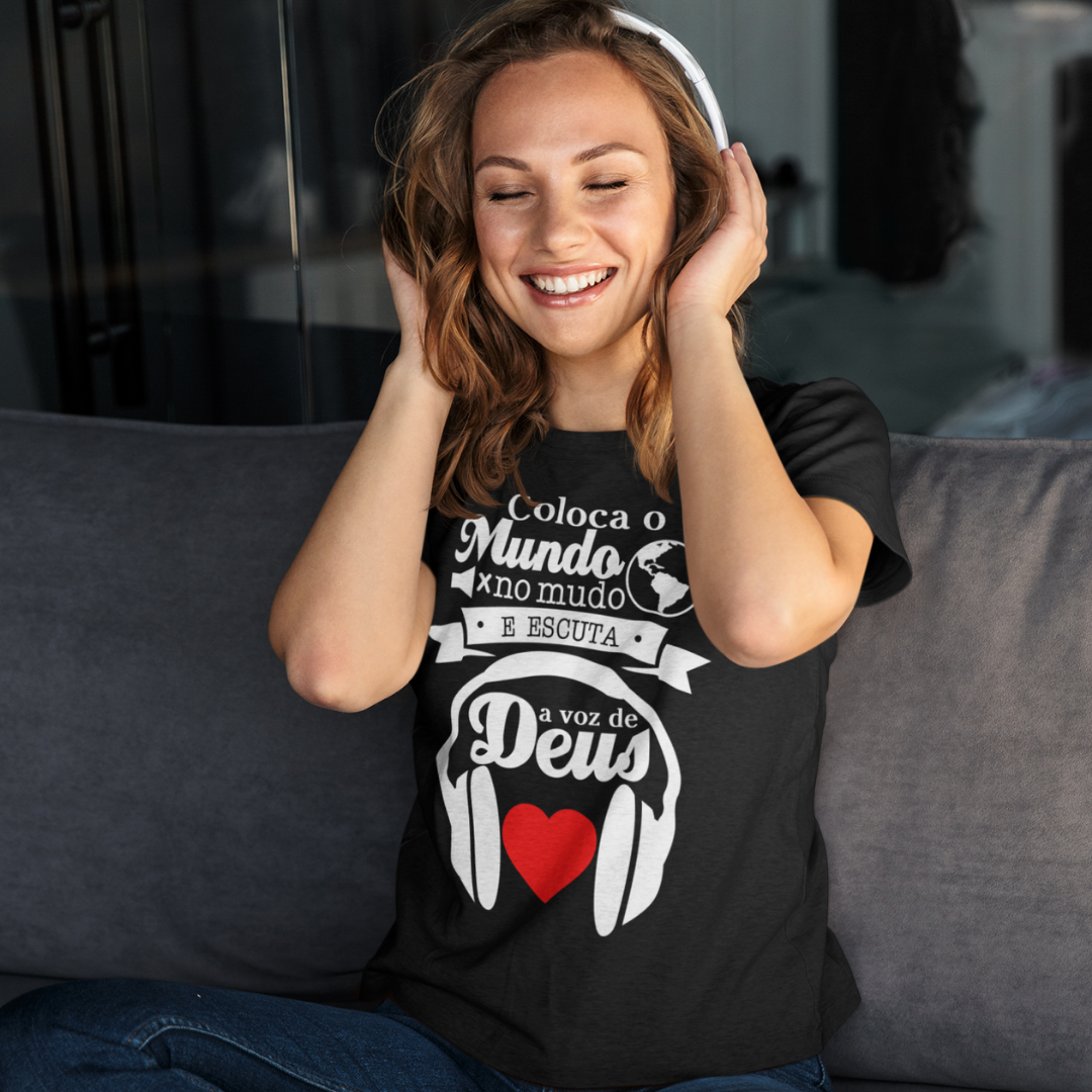 Baby Look Feminina Escuta a voz de Deus