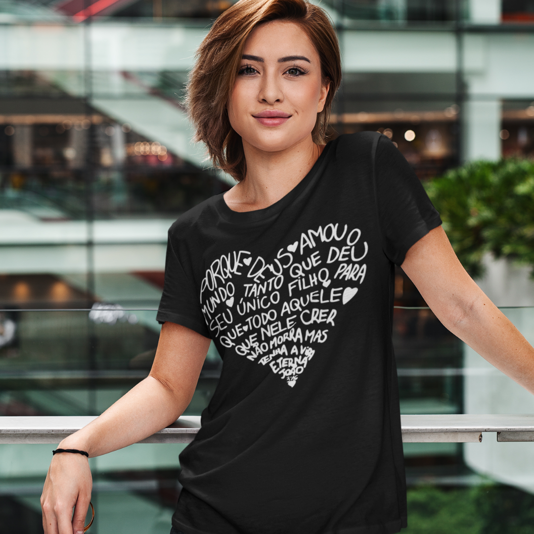 Baby Look Feminina DEUS Amou  o Mundo