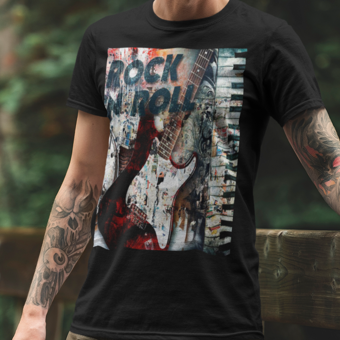 Camiseta Rock n Roll Guitarra