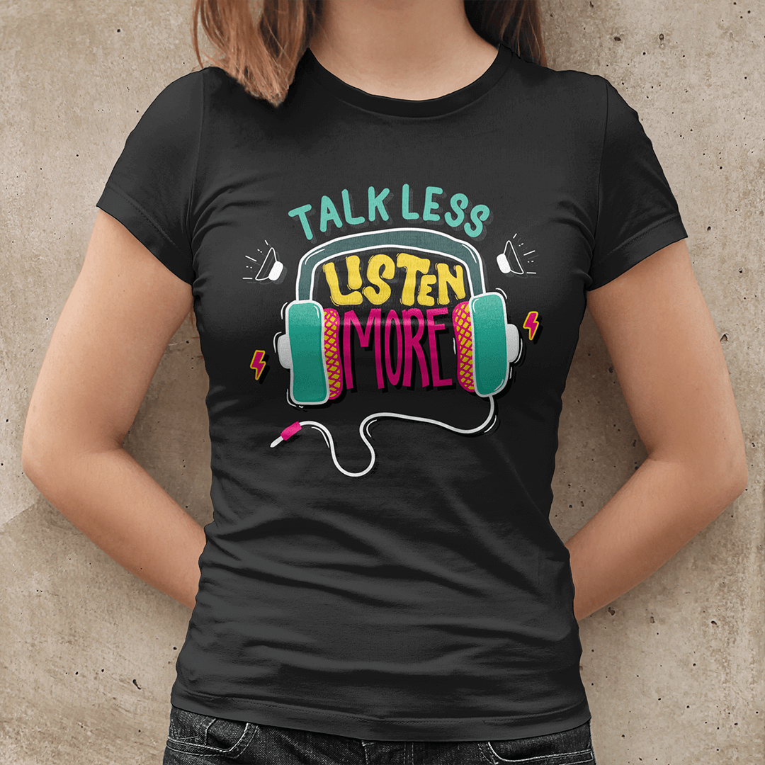 Nome do produto  CAMISETA BABYLOOK TALK-LESS