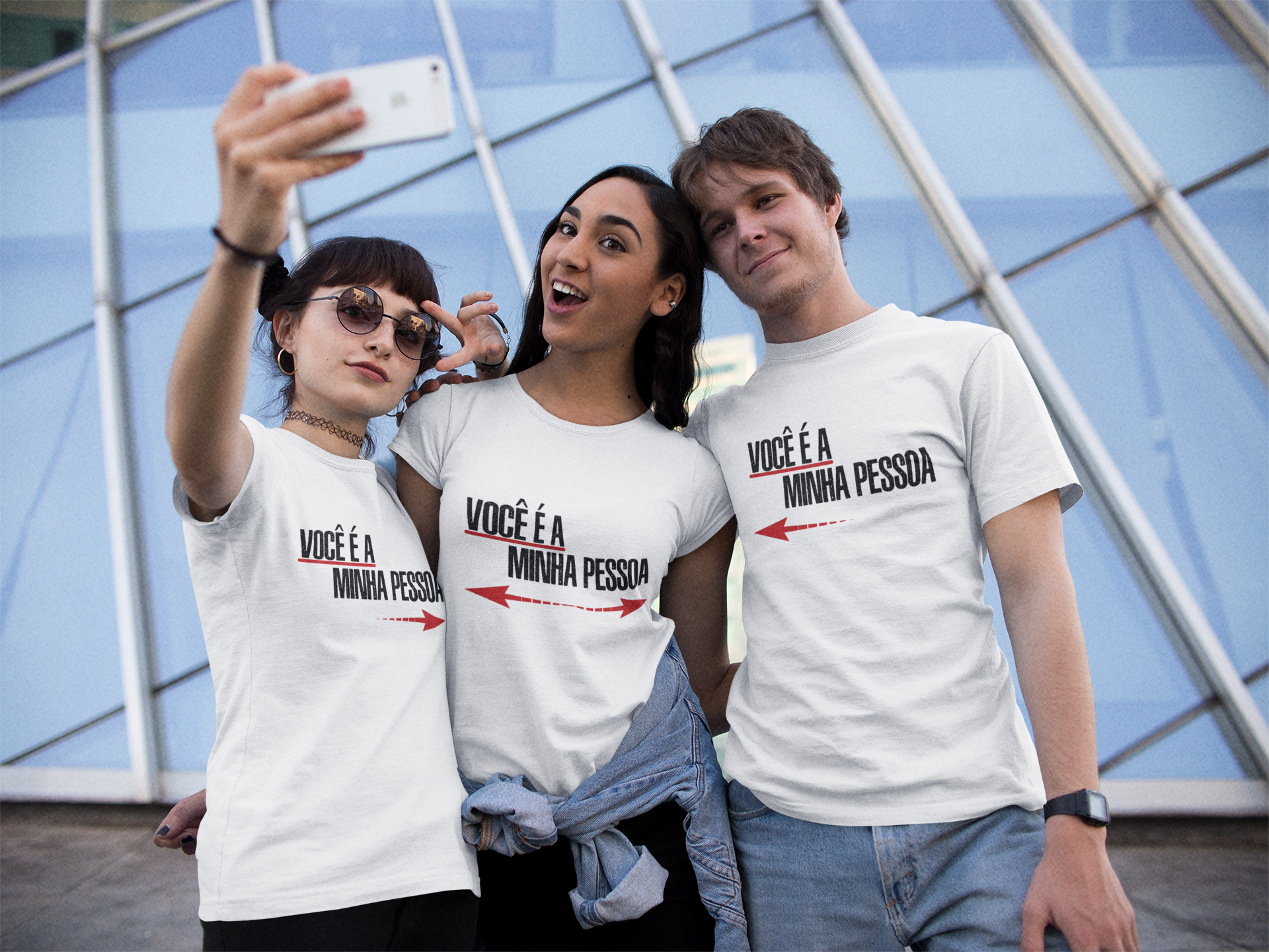 Camiseta Prime - Você é a minha pessoa - Seta Direita - Cor Branca