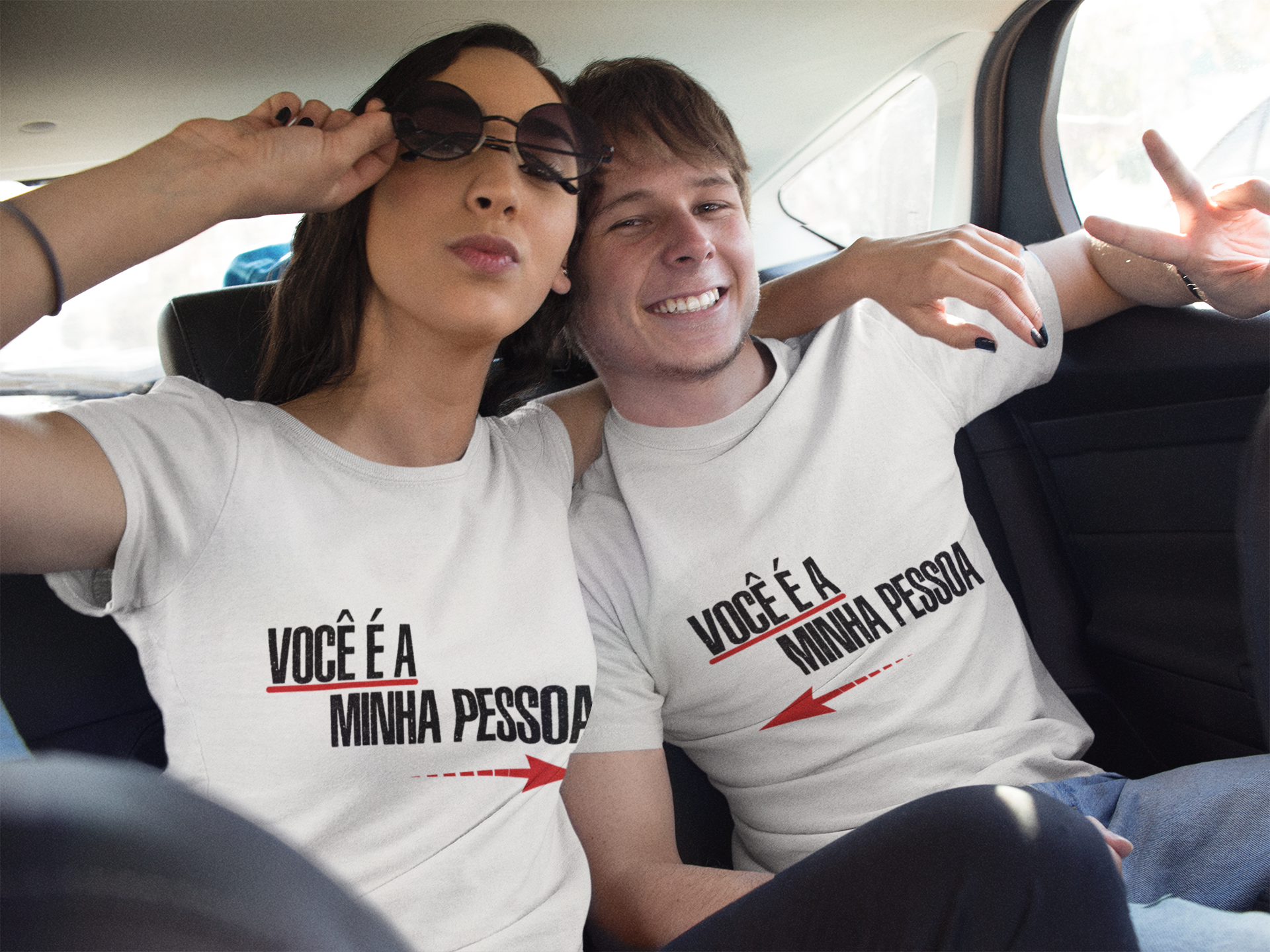 Camiseta Prime - Você é a minha pessoa - Seta Esquerda - Cor Branca