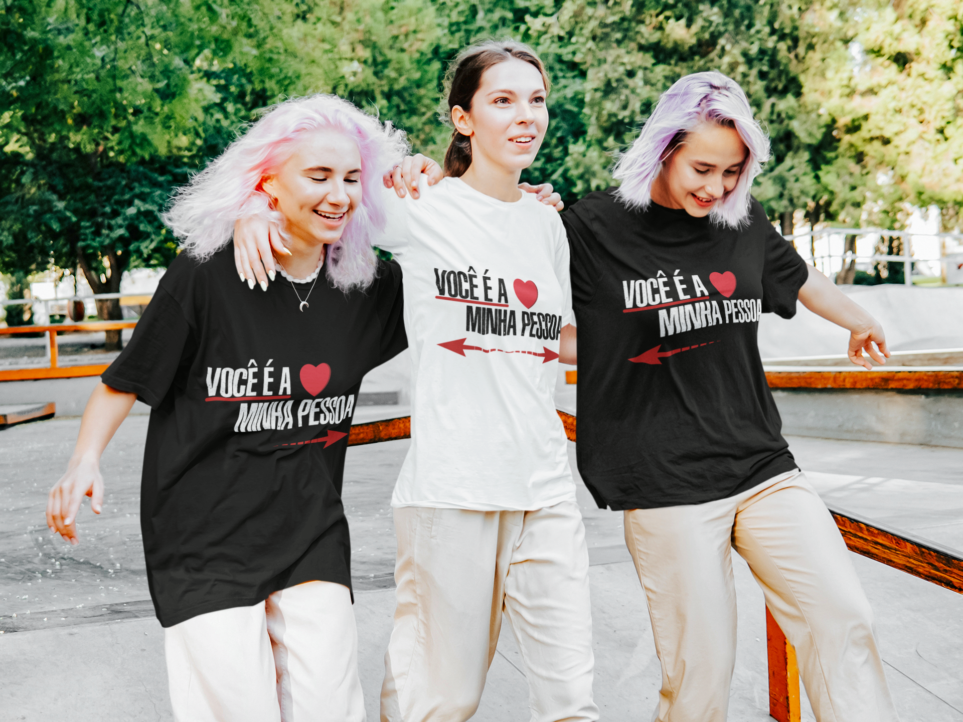 Camiseta Prime - Você é a minha pessoa - Seta Dupla - Cor Branca