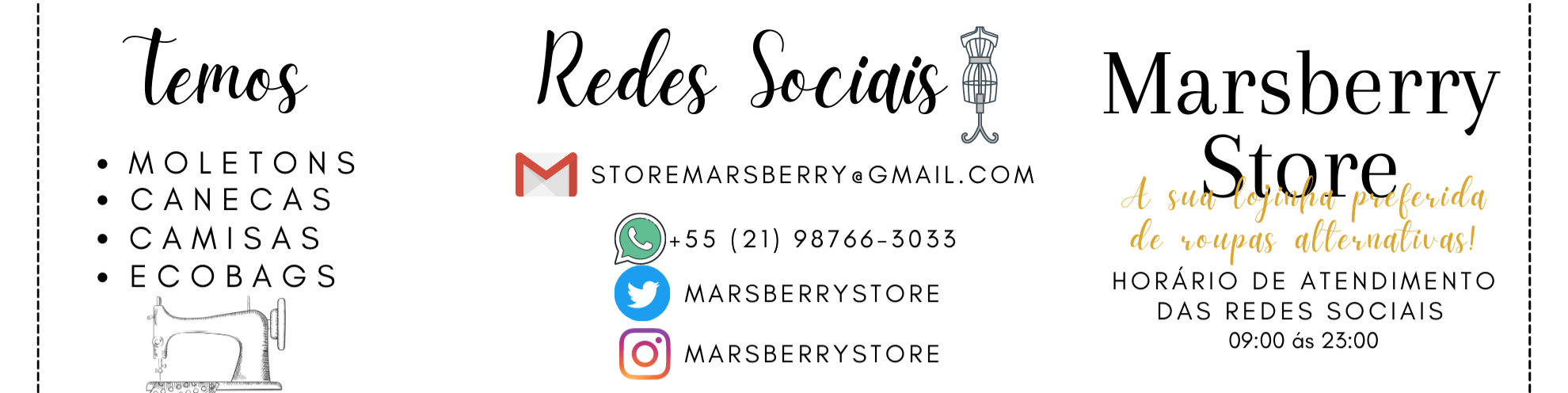 Nome da loja  Marsberry Store