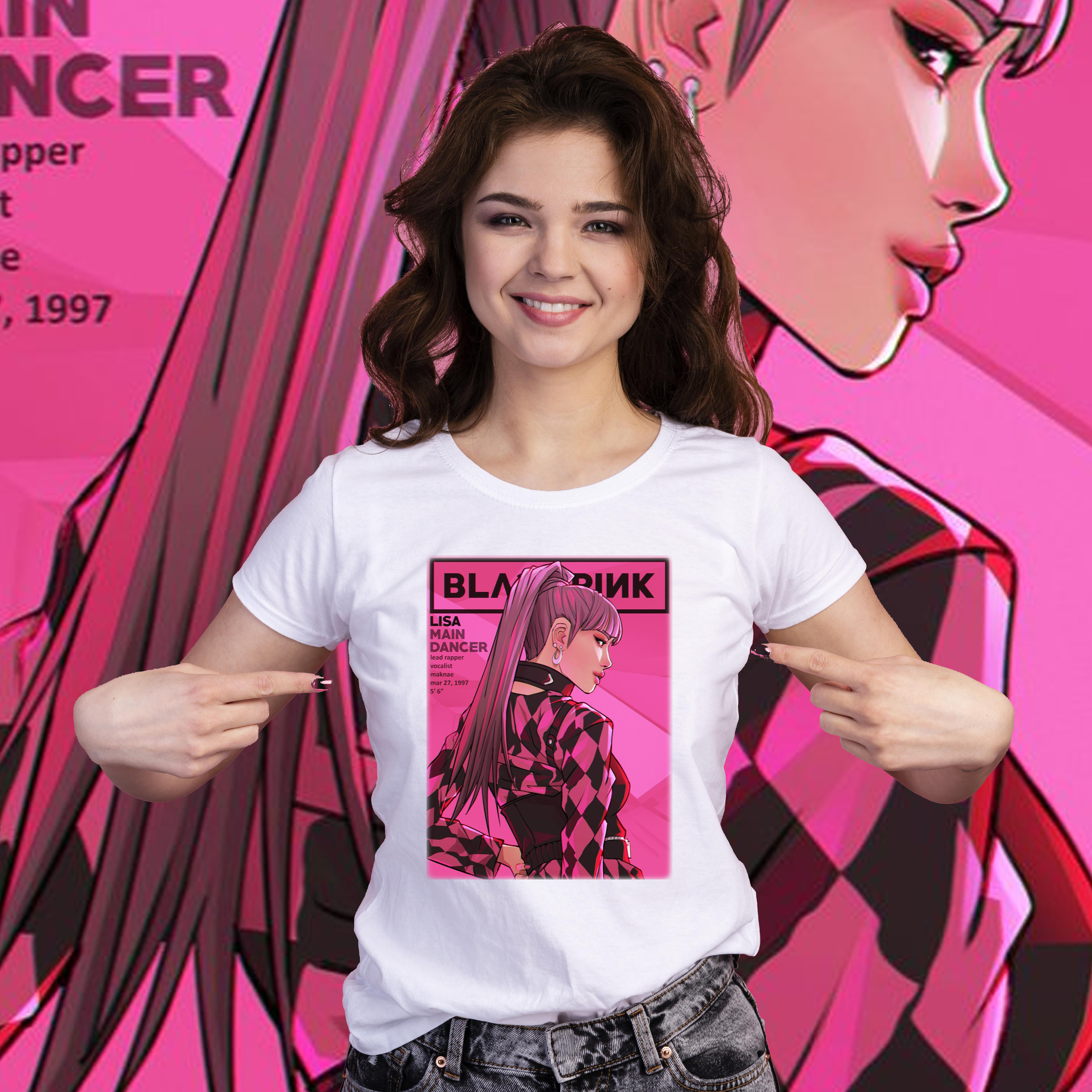 CAMISETA BABY LONG BLACK PINK