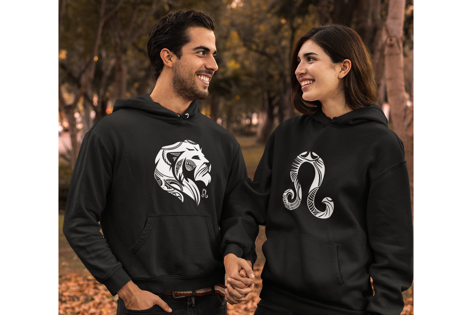 MOLETON PRETO CANGURÚ COM CAPUZ - SIGNO LEÃO SÍMBOLO