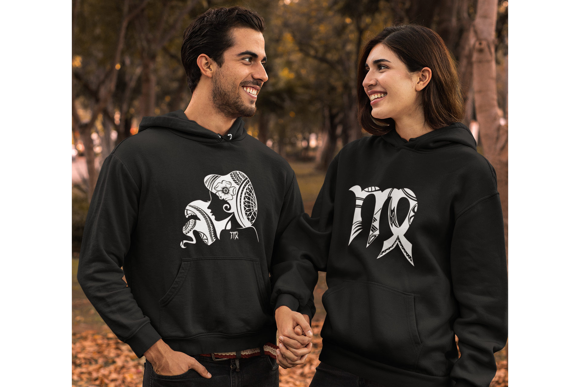 MOLETON PRETO CANGURÚ COM CAPUZ - SIGNO VIRGEM SÍMBOLO