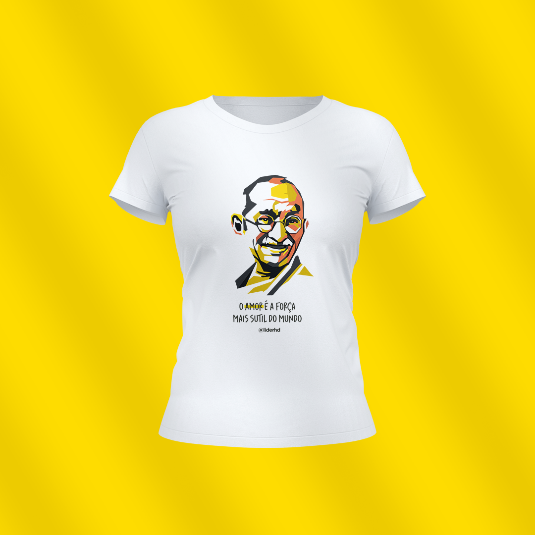 Nome do produto  Baby Look - Amor, Gandhi