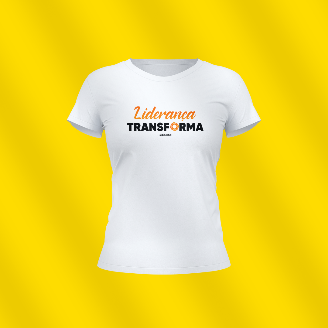 Nome do produto  Baby Look branca - Liderança Transforma