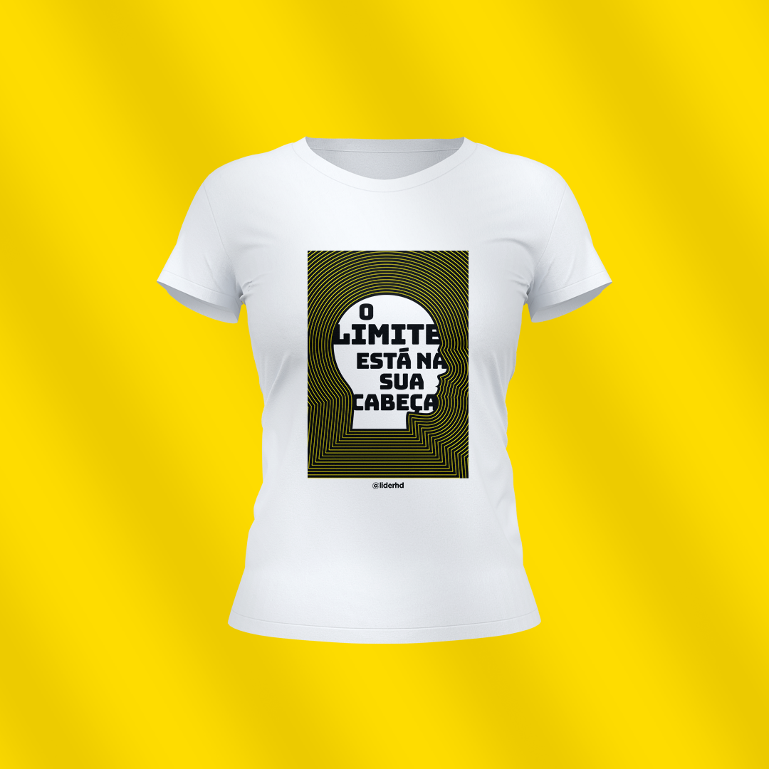 Nome do produto  Baby Look branca - O limite está na sua cabeça